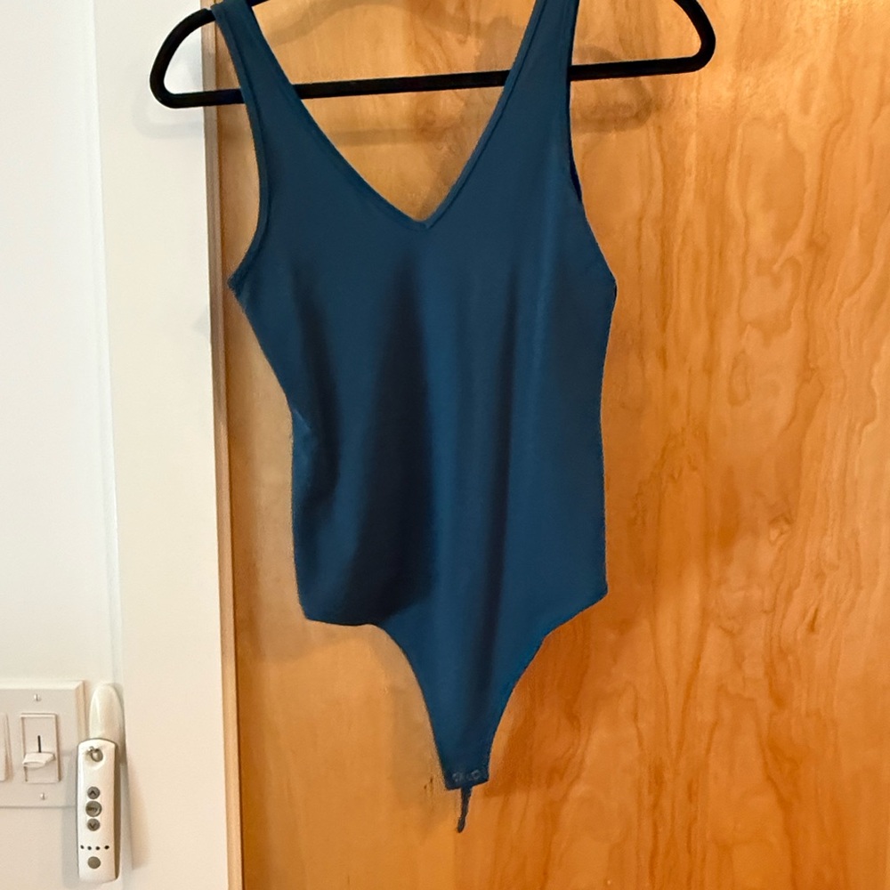Abercrombie & Fitch Teal V-Neck One-Piece Bodysuit